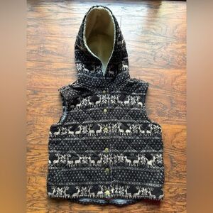 FREE PEOPLE Sherpa Hooded Reindeer Vest Size Medium